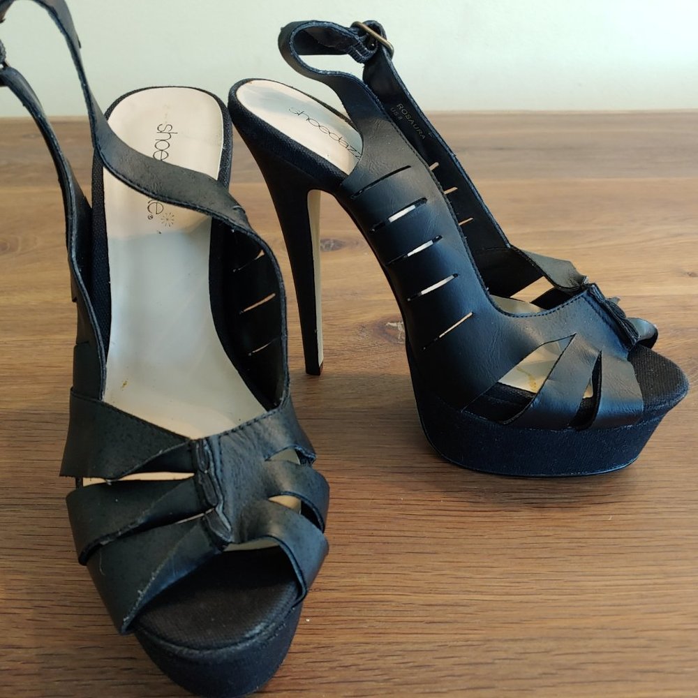 Shoe Dazzle Slingbacks Platform Heels Size 8